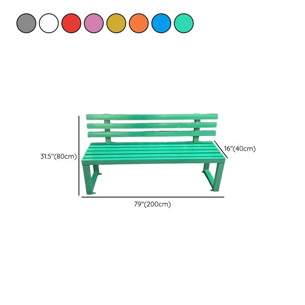 Iron Patio Bench with Backrest Pink 79" L x 16" W x 31" H G943