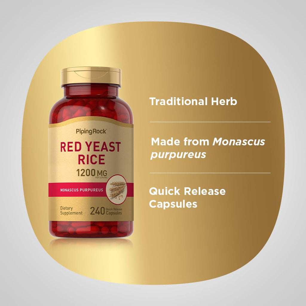 Red Yeast Rice 1200 mg 240 Capsules A16132