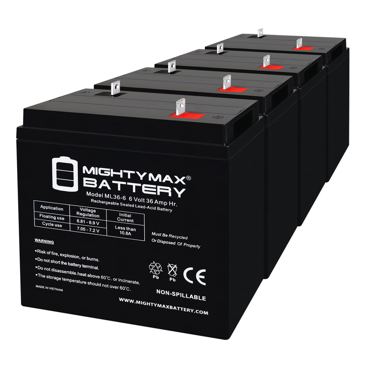 6V 36Ah AGM Battery 4 Pack G54889