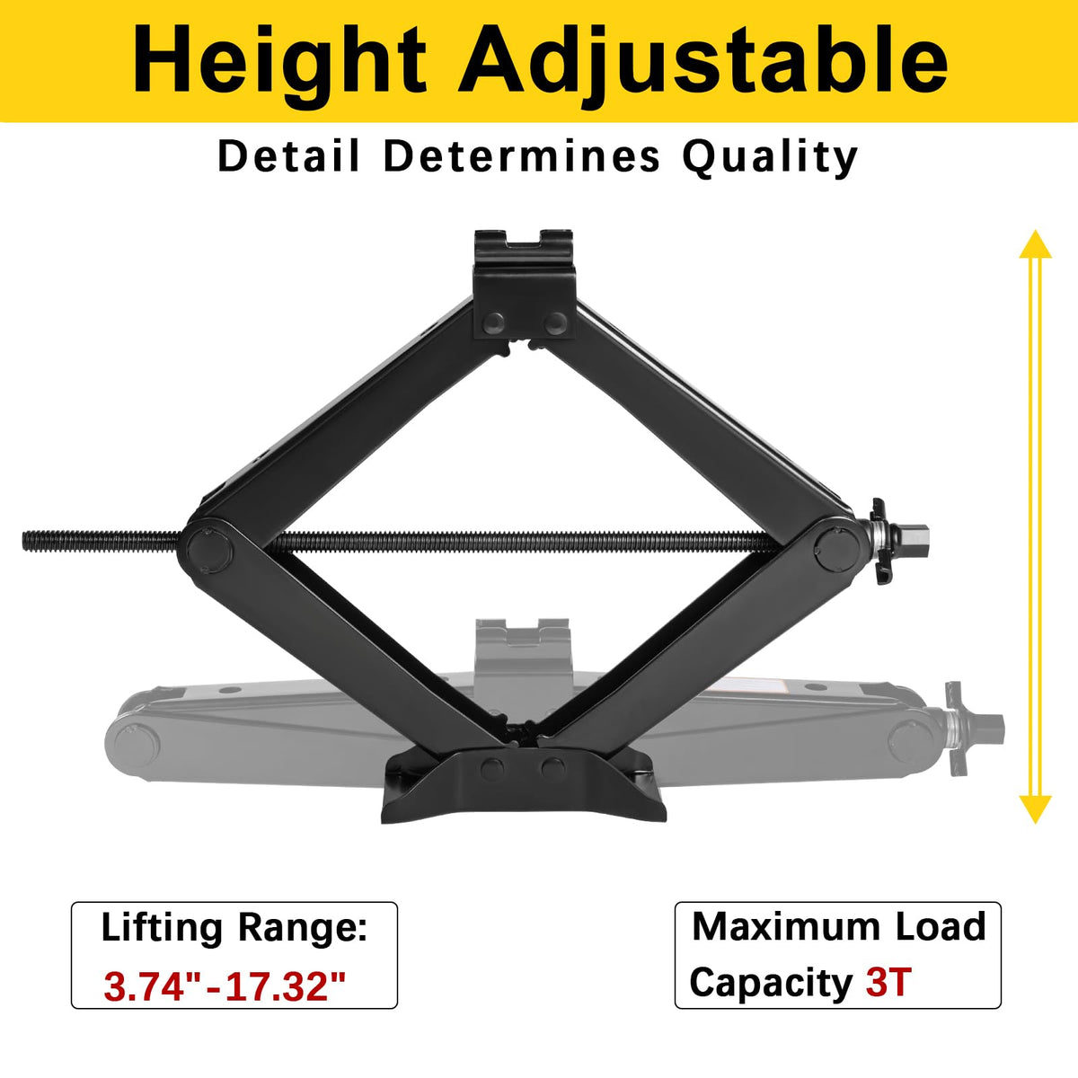 3 Ton Scissor Jack and Jack Stands Kit with Lug Wrench I92646