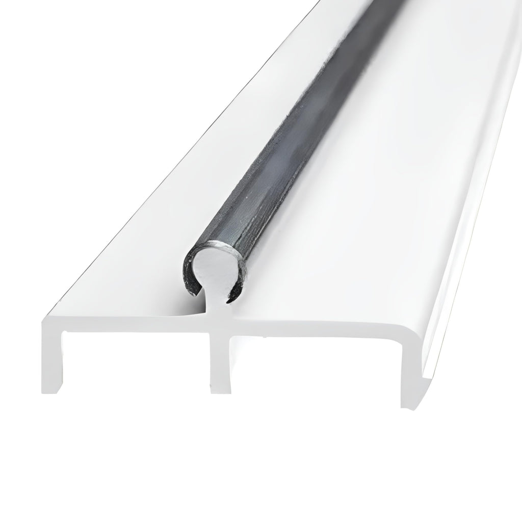 Vinyl Sliding Door Track with Stainless Steel Cover White 72 Inches W503