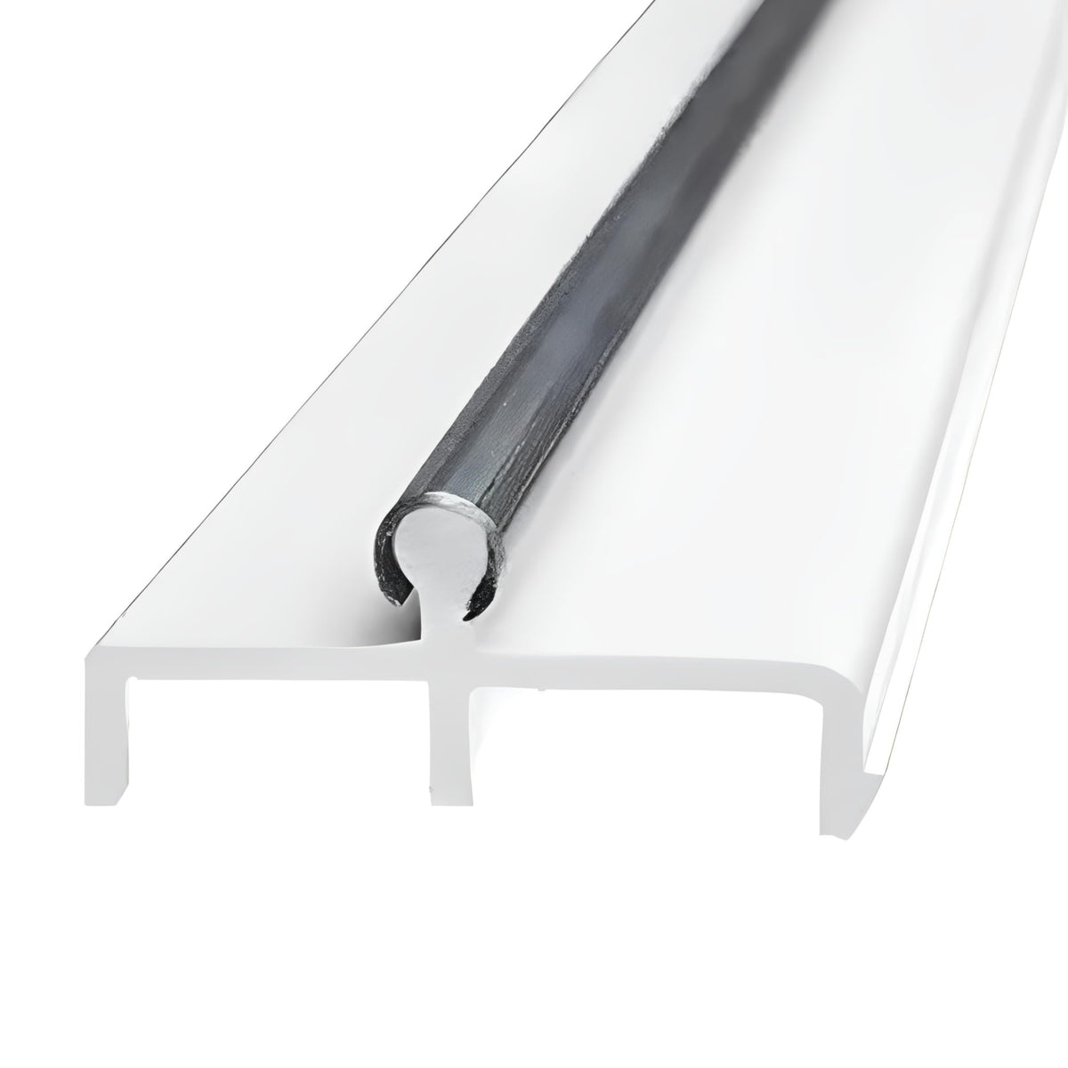 Vinyl Sliding Door Track with Stainless Steel Cover White 72 Inches W503