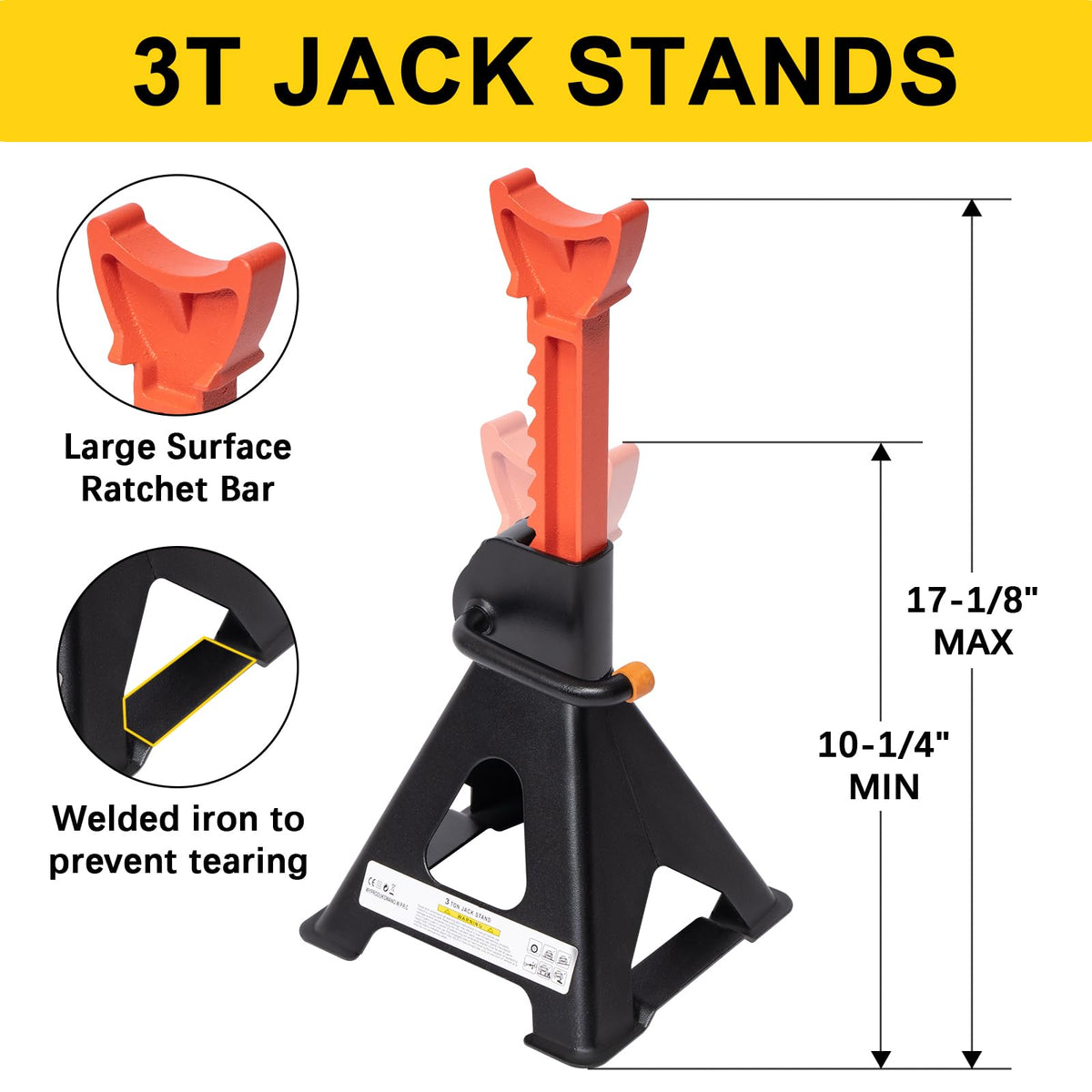 3 Ton Scissor Jack and Jack Stands Kit with Lug Wrench I92646
