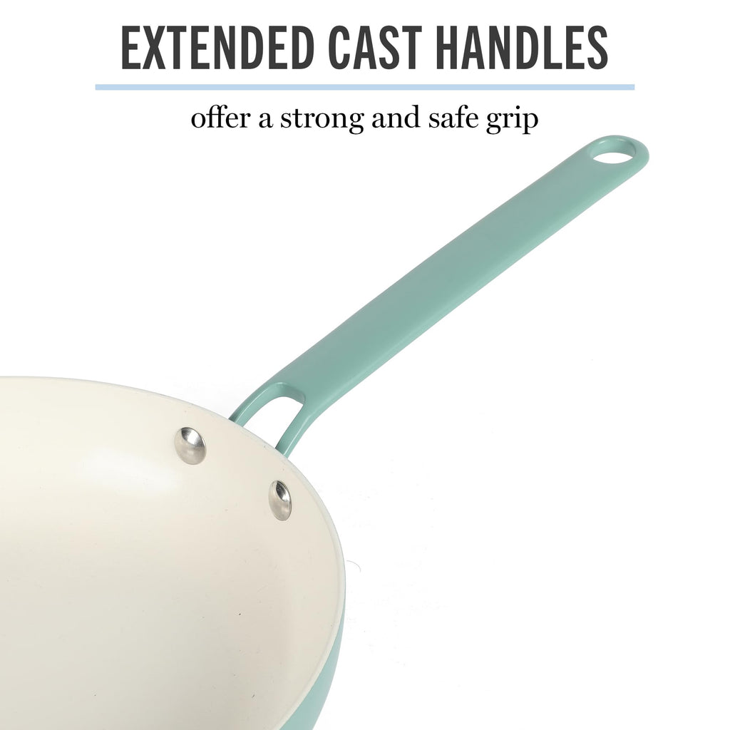 12 Piece Nonstick Ceramic Aluminum Cookware Set Teal X26328