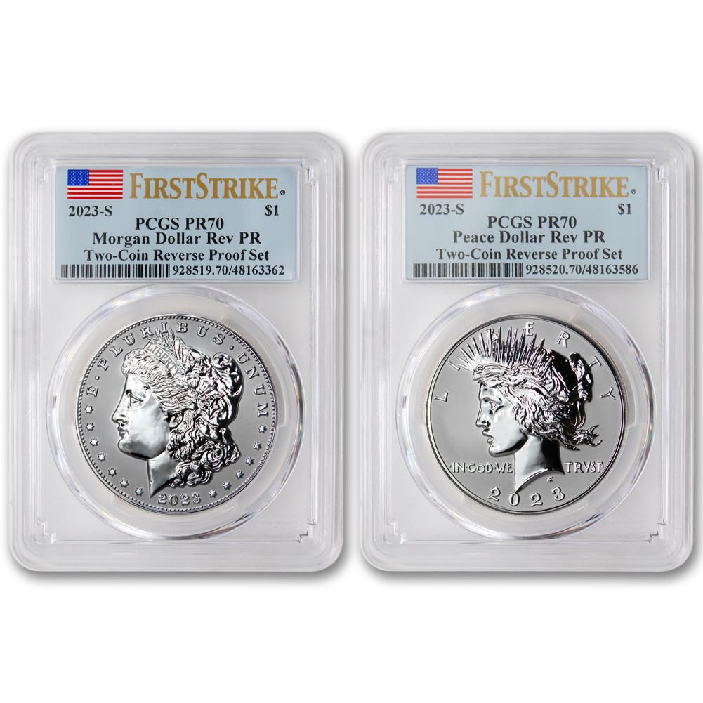 Set of 2 American Proof Silver Morgan & Peace $1 Y751