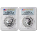 Set of 2 American Proof Silver Morgan & Peace $1 Y751