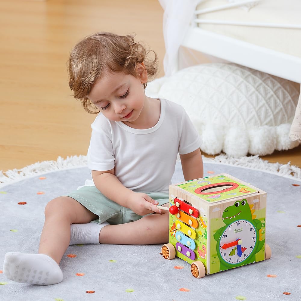 Montessori Wooden Activity Cube Toys O596806
