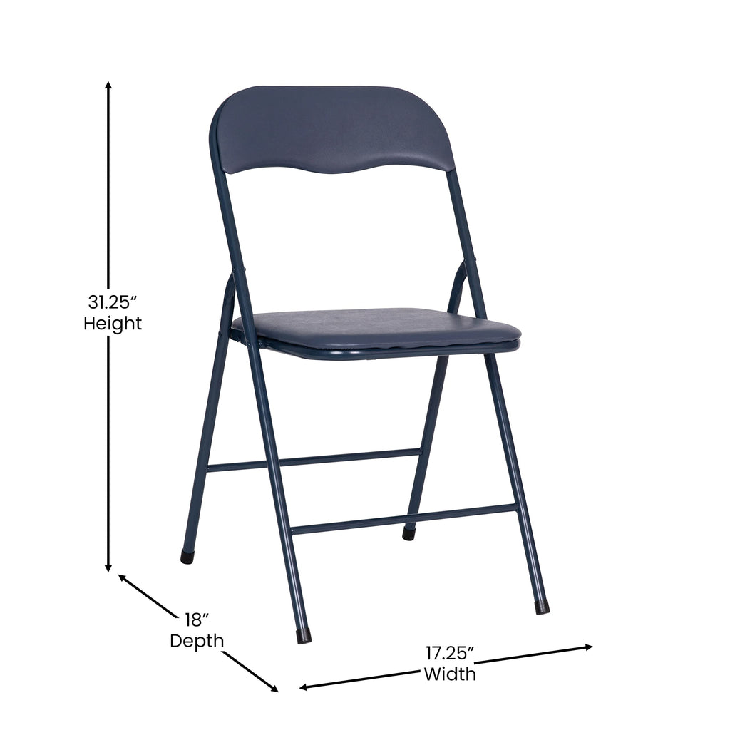 Navy Square Folding Card Table and Chairs Set R42541