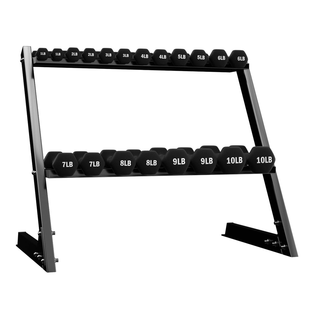 Neoprene Coated Iron Dumbbell Set with Stand Z9357