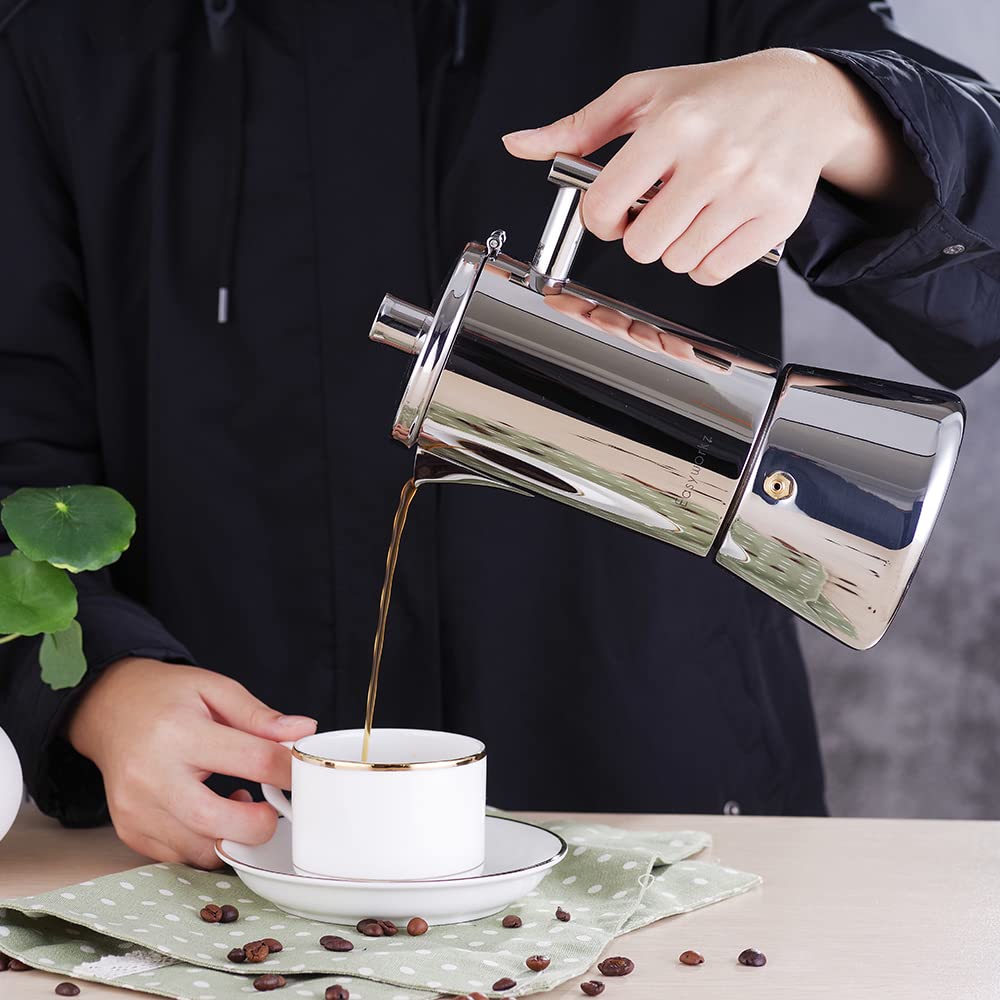 Stainless Steel Stovetop Espresso Maker 12 Cup 17.5 oz Moka Pot R25179