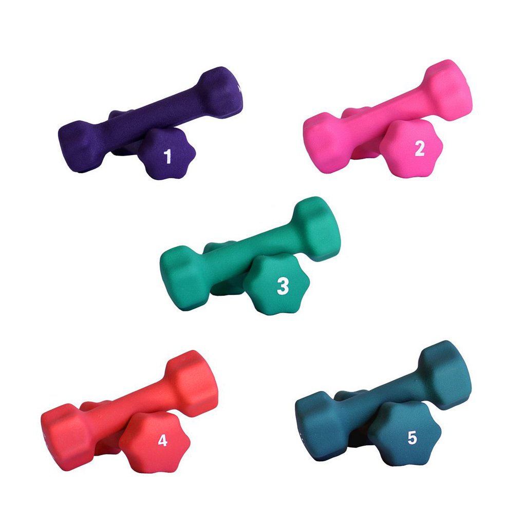 Neoprene Dumbbell Set with White Vertical Dumbbell Rack K2687