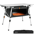 Adjustable Height Folding Camping Table with Storage Q8888