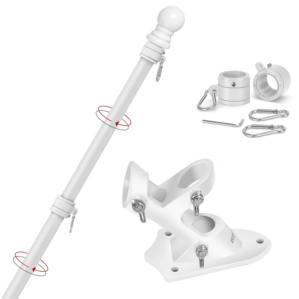 6FT Flag Pole with Bracket and Tangle-Free Rings S585