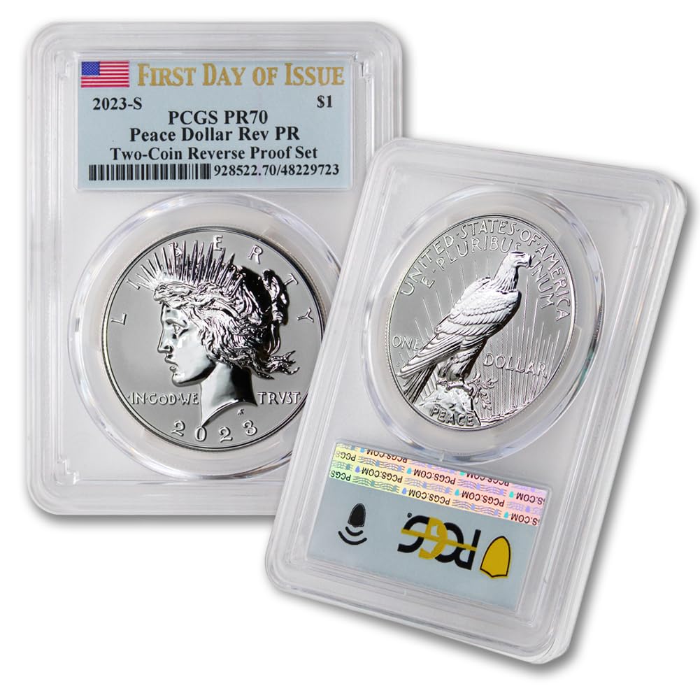 Set of 2 American Silver Morgan and Peace Dollar $1 W755143