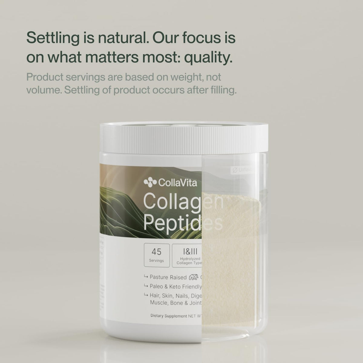 Collagen Peptides Powder Grass-Fed Pasture-Raised Hydrolyzed Type I & III Unflavored 32 oz R639262