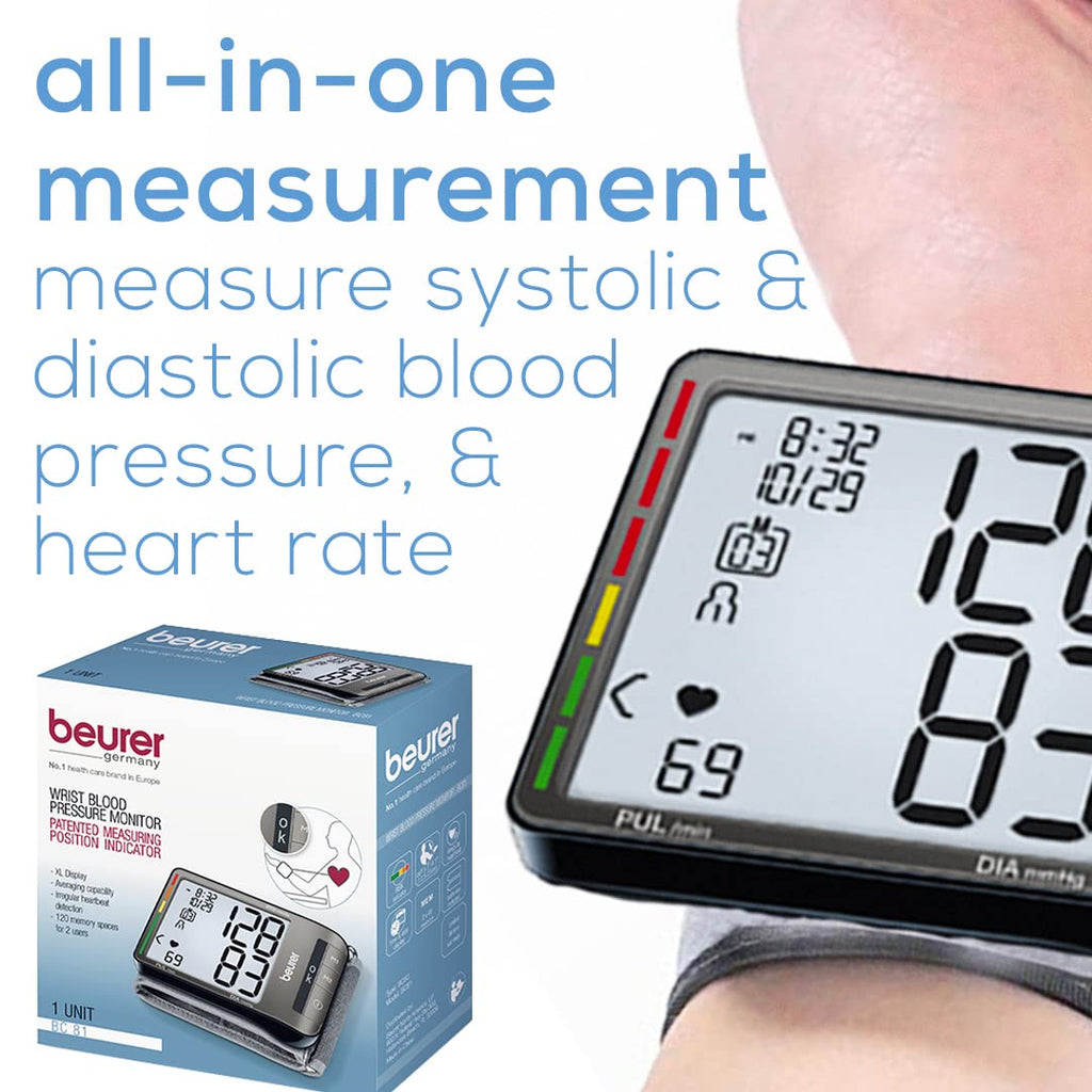 Wrist Blood Pressure Monitor with XL Cuff and Storage Case U7372