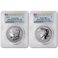 Set of 2 American Silver Morgan and Peace Dollar $1 W755143