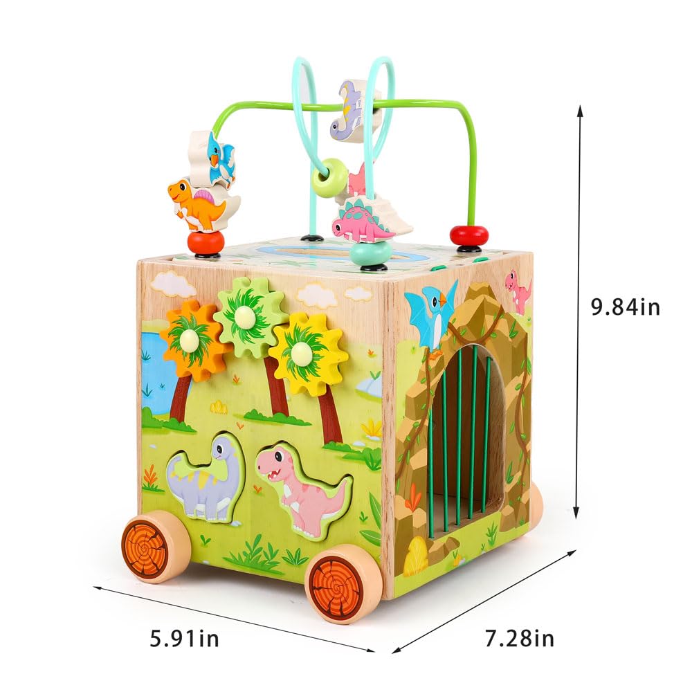 Montessori Wooden Activity Cube Toys O596806
