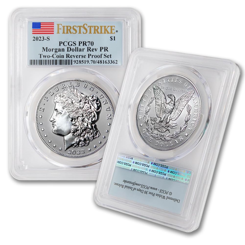 Set of 2 American Proof Silver Morgan & Peace $1 Y751