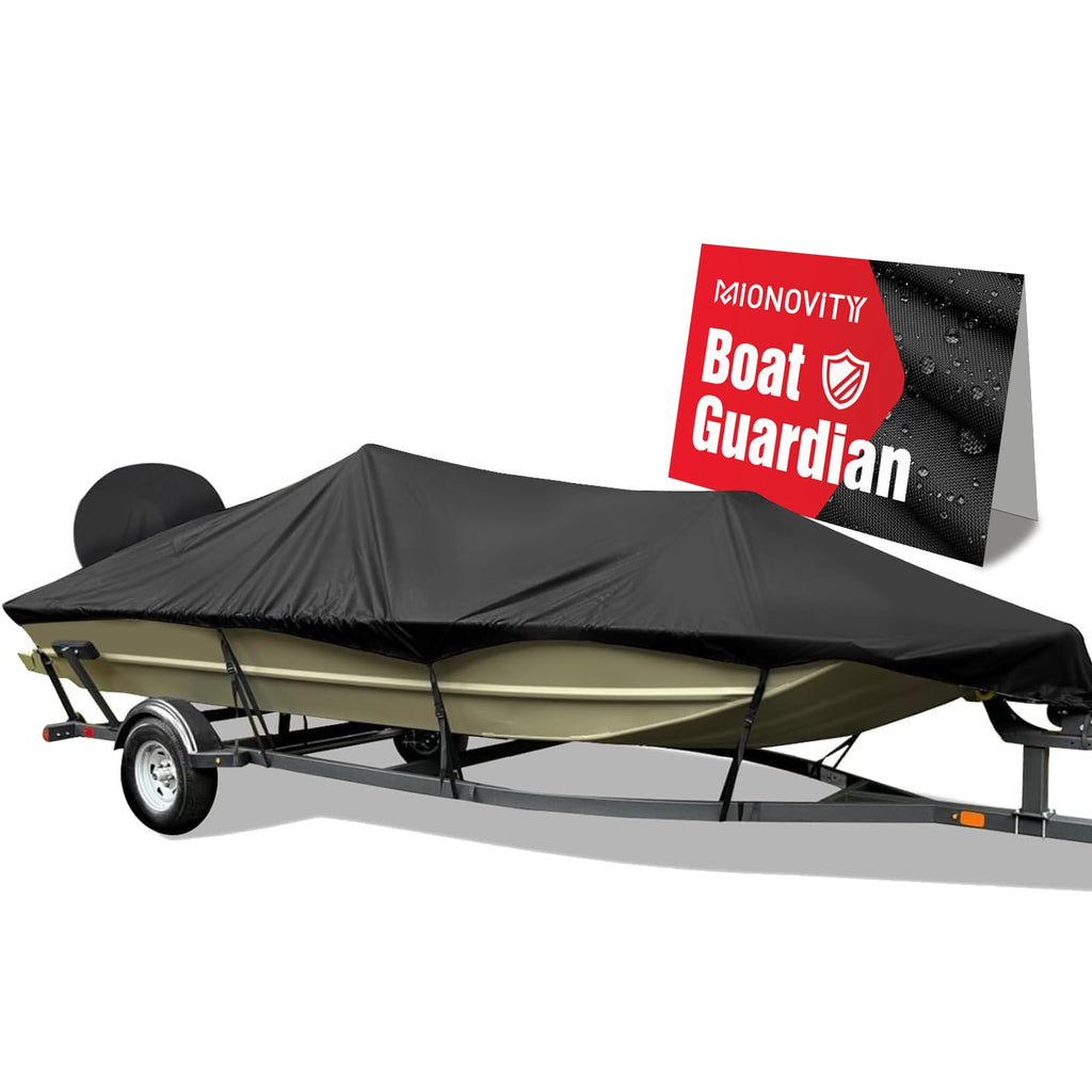 1200D Heavy Duty Waterproof Boat Cover 14-16ft Black O8894