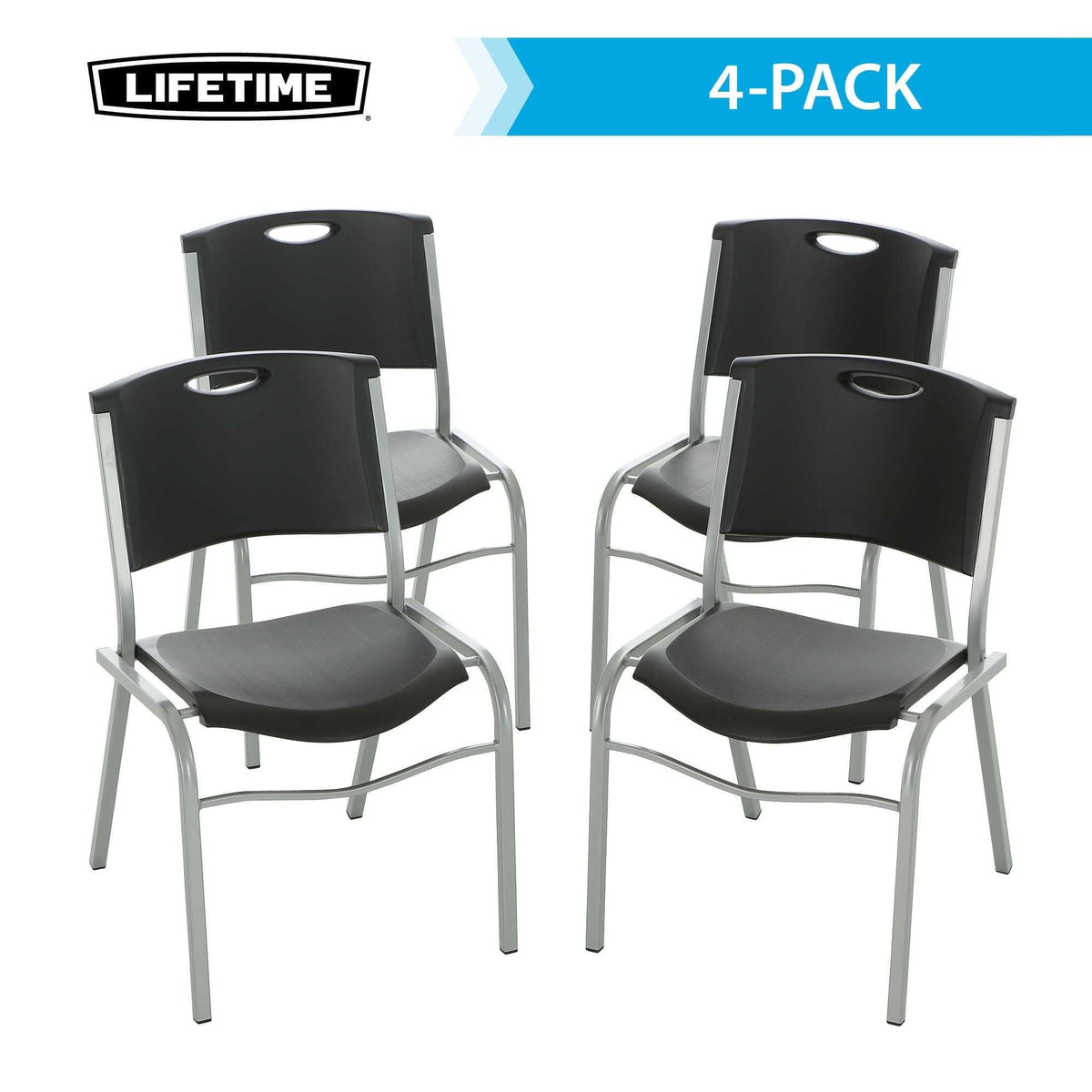 Black Stacking Chair 4 Pack S729