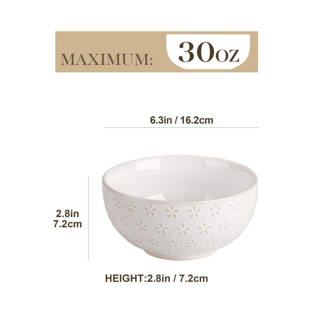 30 Ounce Ceramic Soup Bowls Set of 4 T635250