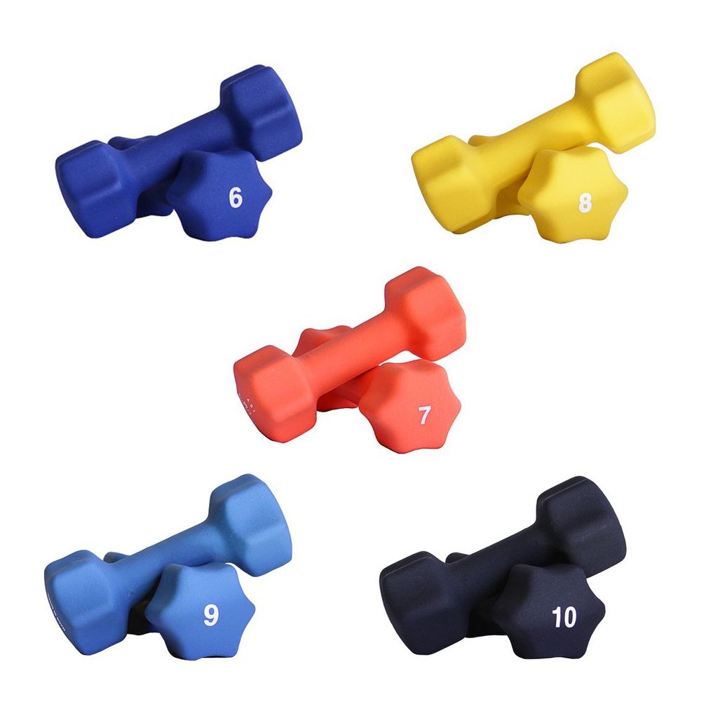 Neoprene Dumbbell Set with White Vertical Dumbbell Rack K2687