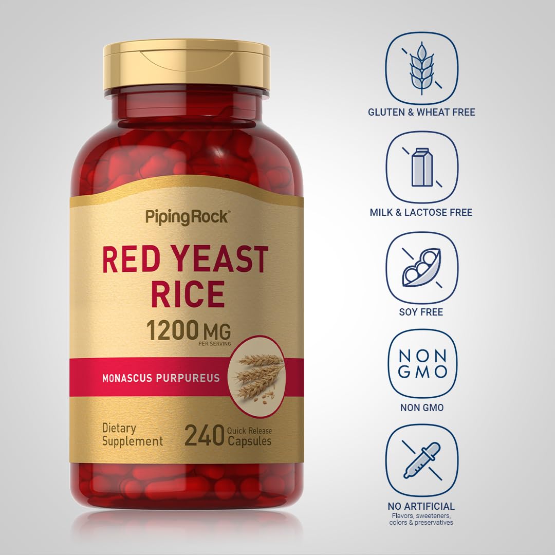 Red Yeast Rice 1200 mg 240 Capsules A16132