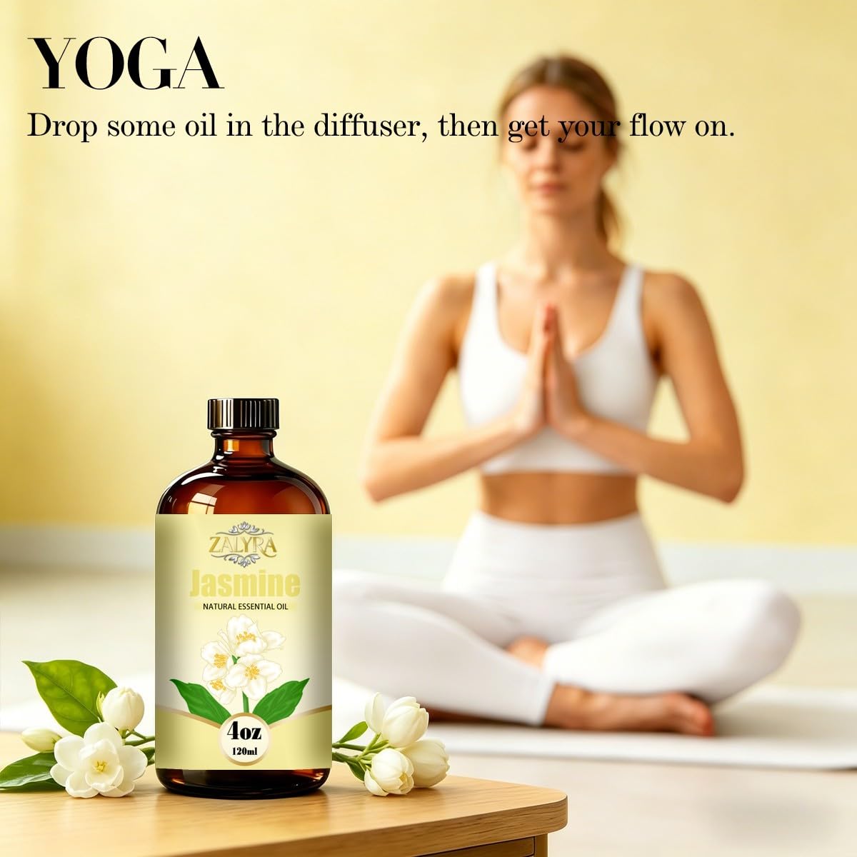 Jasmine&Lavender Essential Oil 4 Fl Oz+0.33 Fl Oz B9996