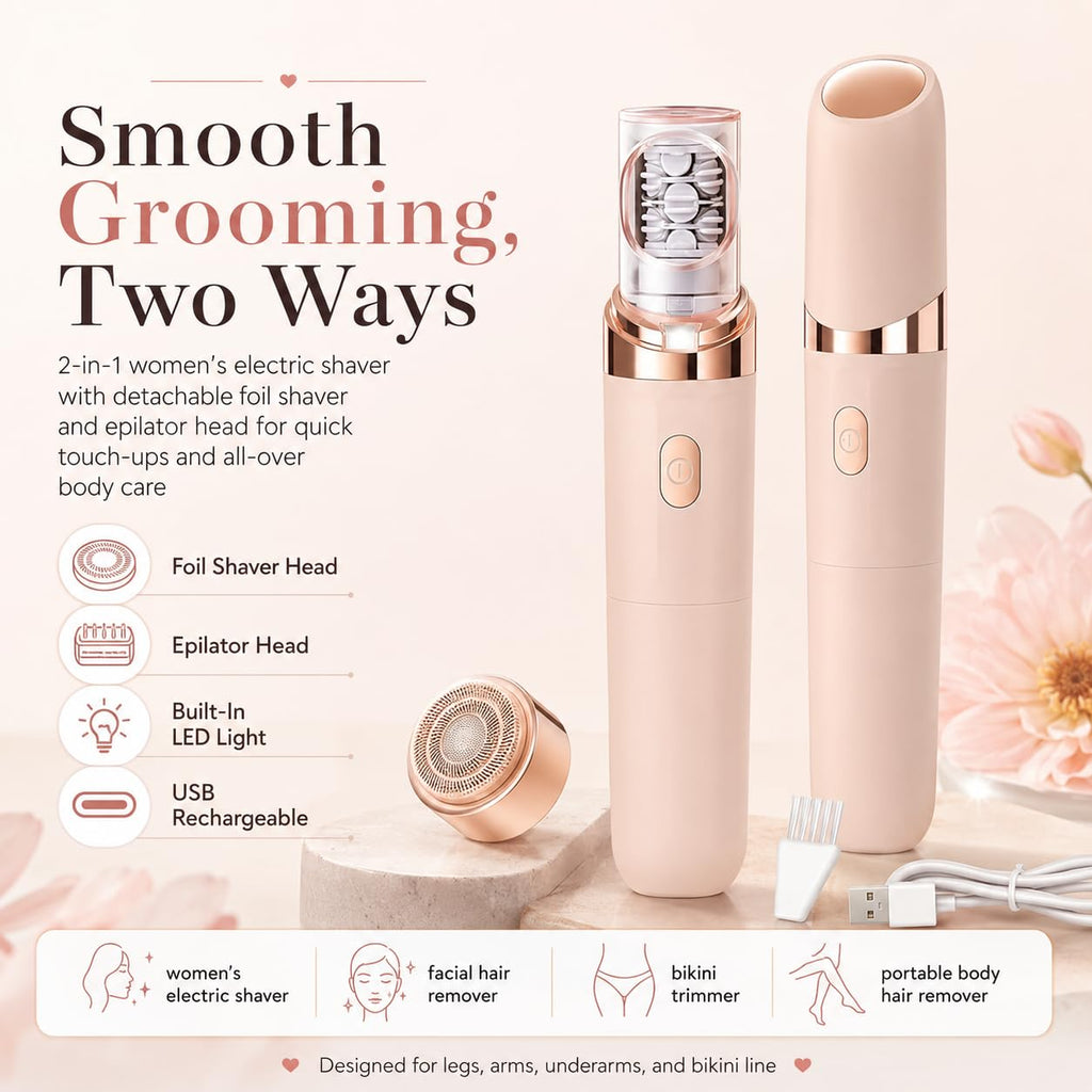 2-in-1 Facial Hair Remover with LED Light A55549