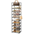 Black 10 Tiers Narrow Shoe Rack S5736