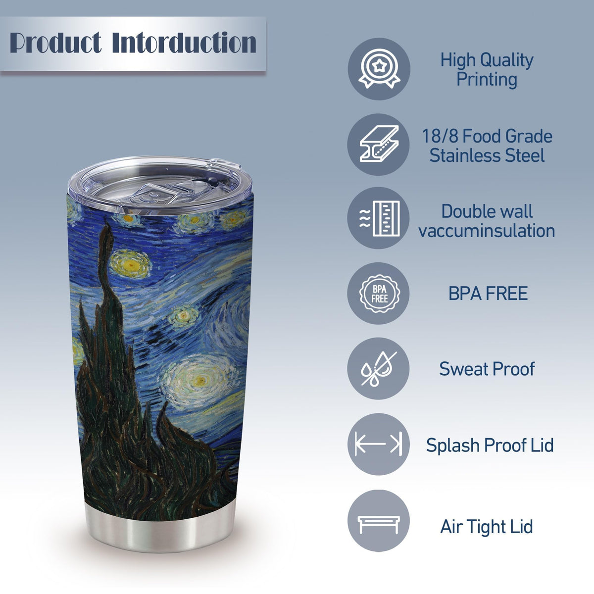20oz Insulated Stainless Steel Tumbler with Lid I148