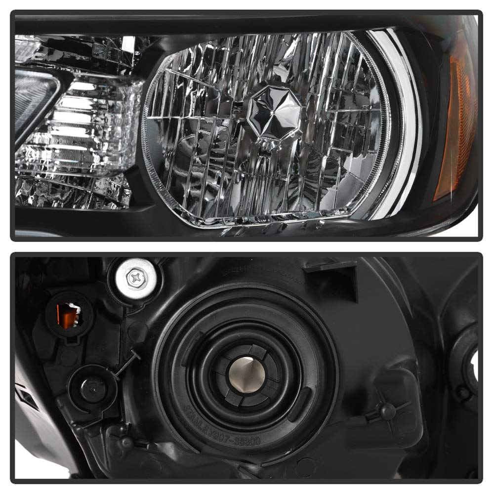 Black Housing Headlights Assembly Pair Q4989