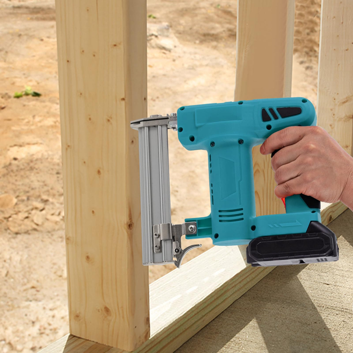 Cordless Battery Powered Brad Nailer Kit with Carrying Case I68613