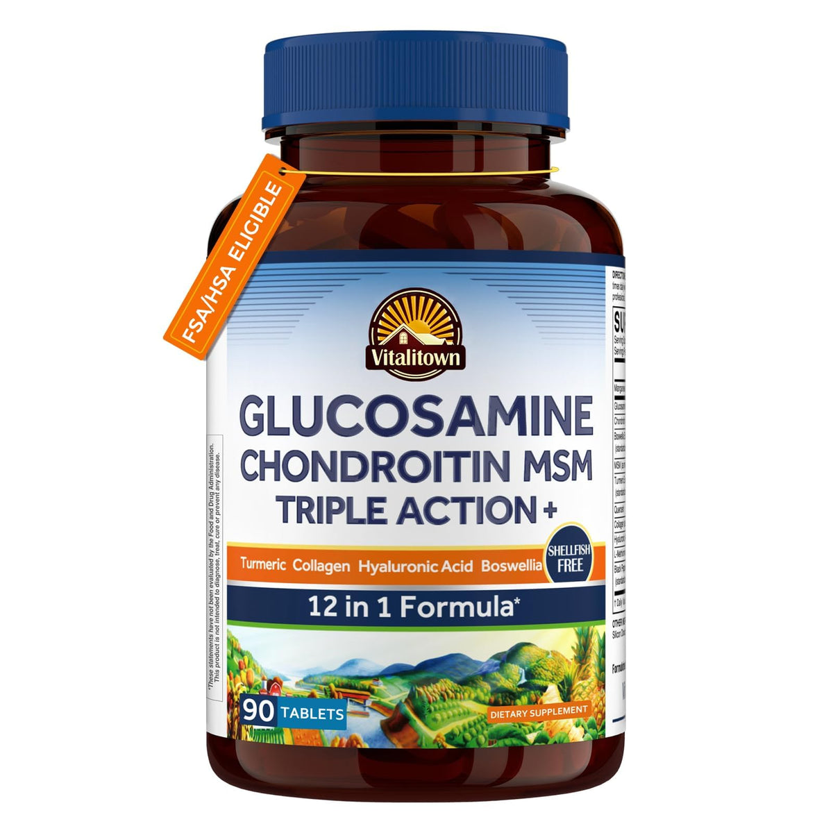 Glucosamine Chondroitin MSM Collagen Turmeric 90 Tablets E301