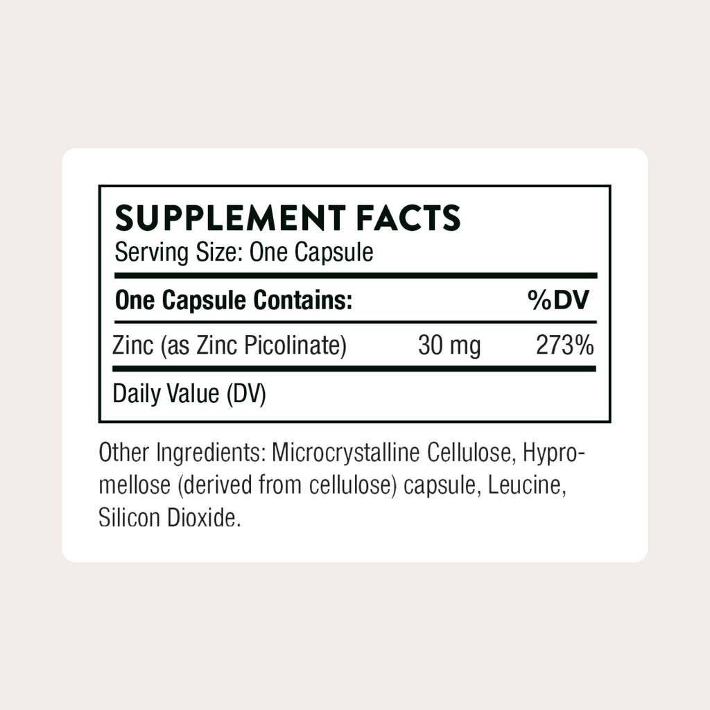 Zinc Picolinate 30 mg 60 Capsules C89614