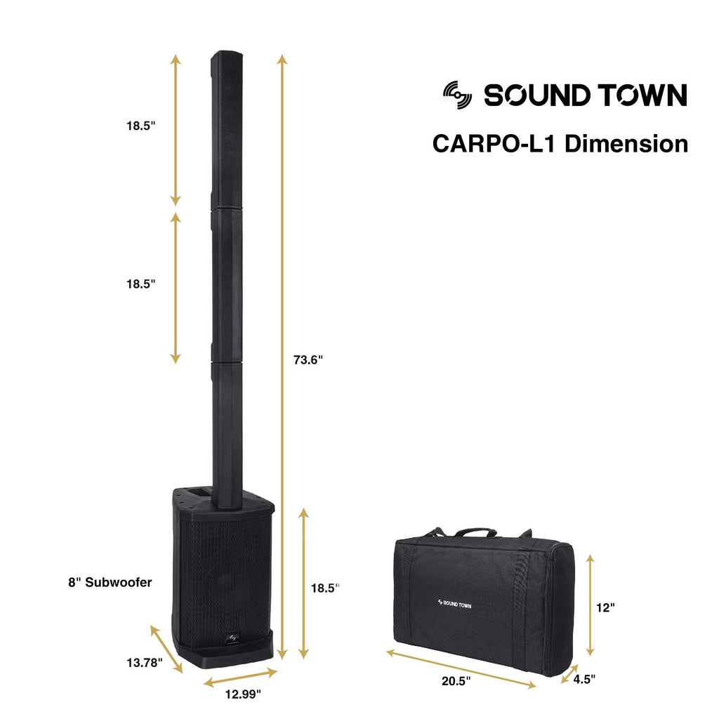 Portable Line Array Column PA/DJ System with Sub Bass Module K417