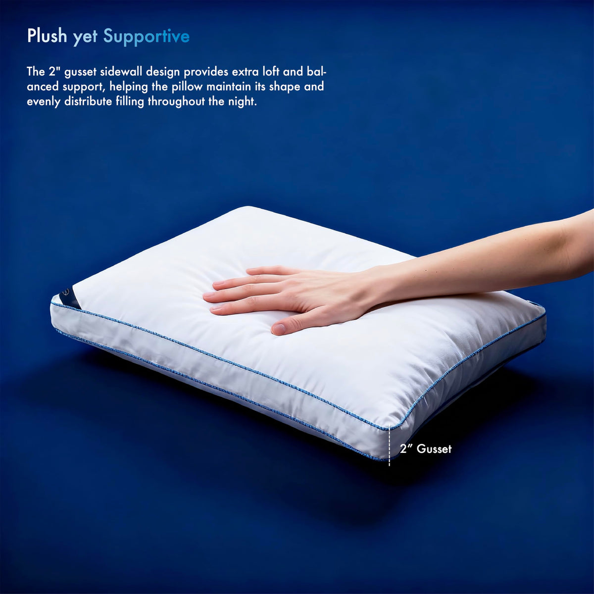 Temperature Regulating King Size Down Alternative Pillow with 2” Gusset R476471