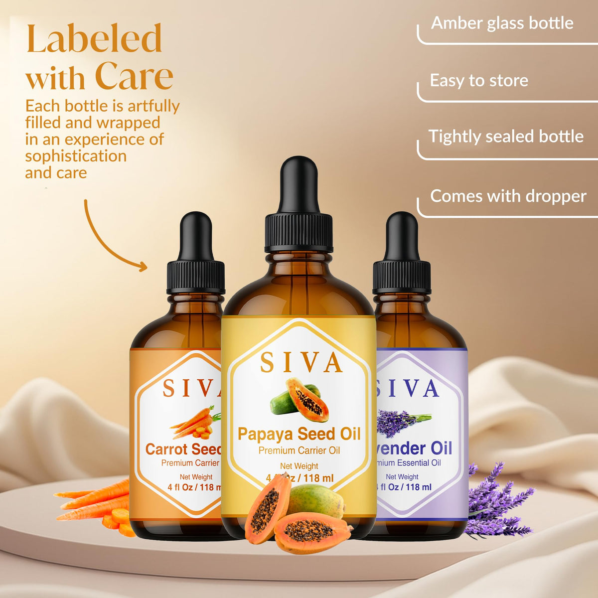 Glass Bottles with Droppers 4 Fl oz A6540