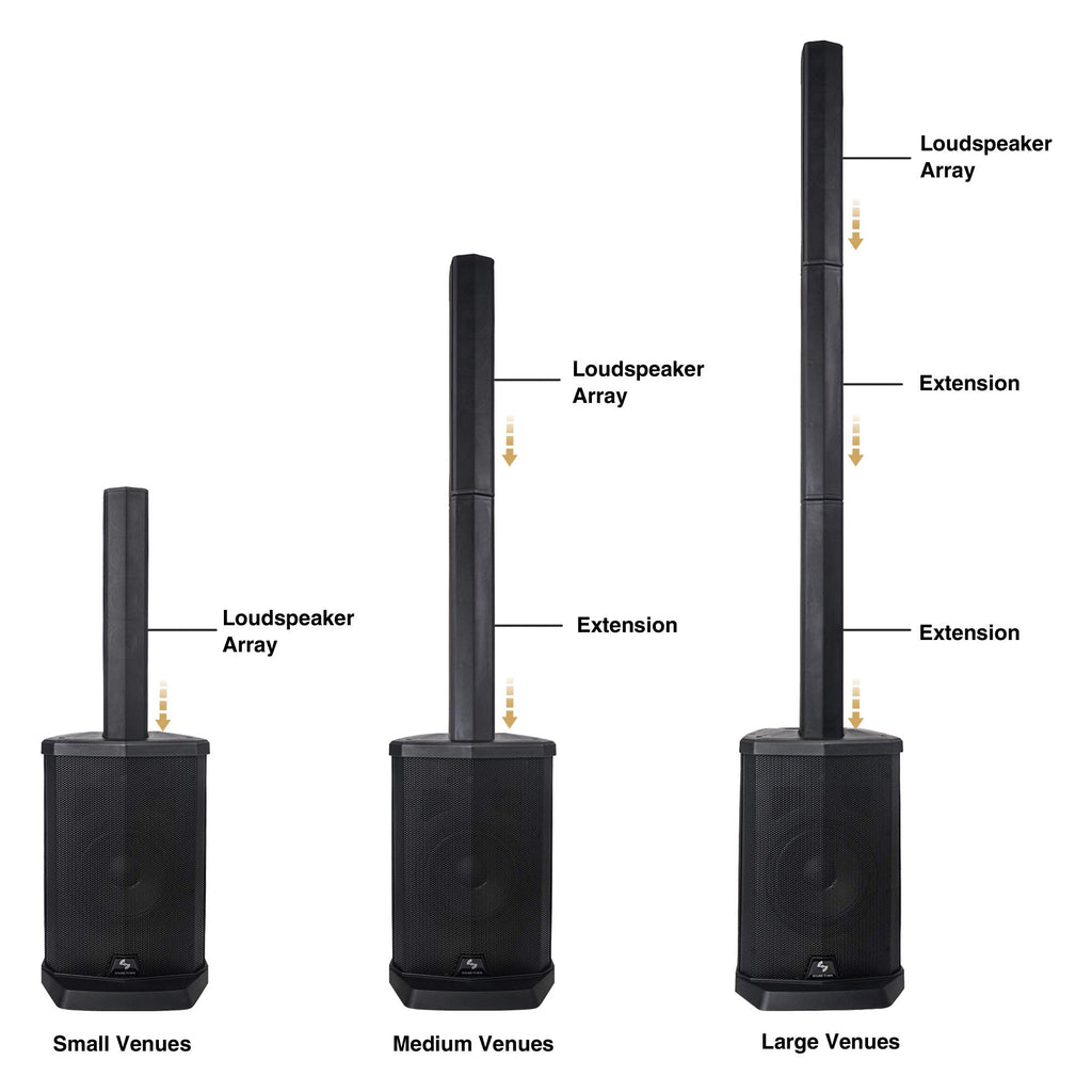 Portable Line Array Column PA/DJ System with Sub Bass Module K417