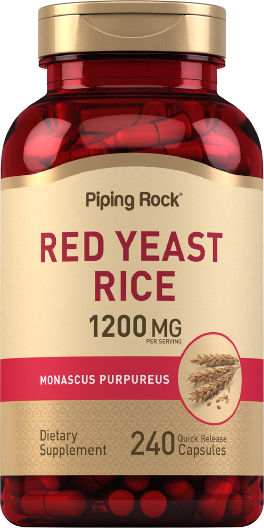 Red Yeast Rice 1200 mg 240 Capsules A16132