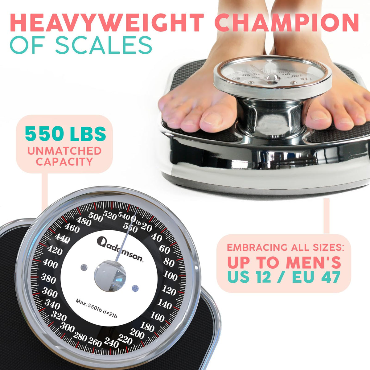 Heavy Duty Bathroom Scale Anti-Skid 550 lb I66193