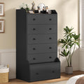 6 Drawer Tall Black Dresser N57400