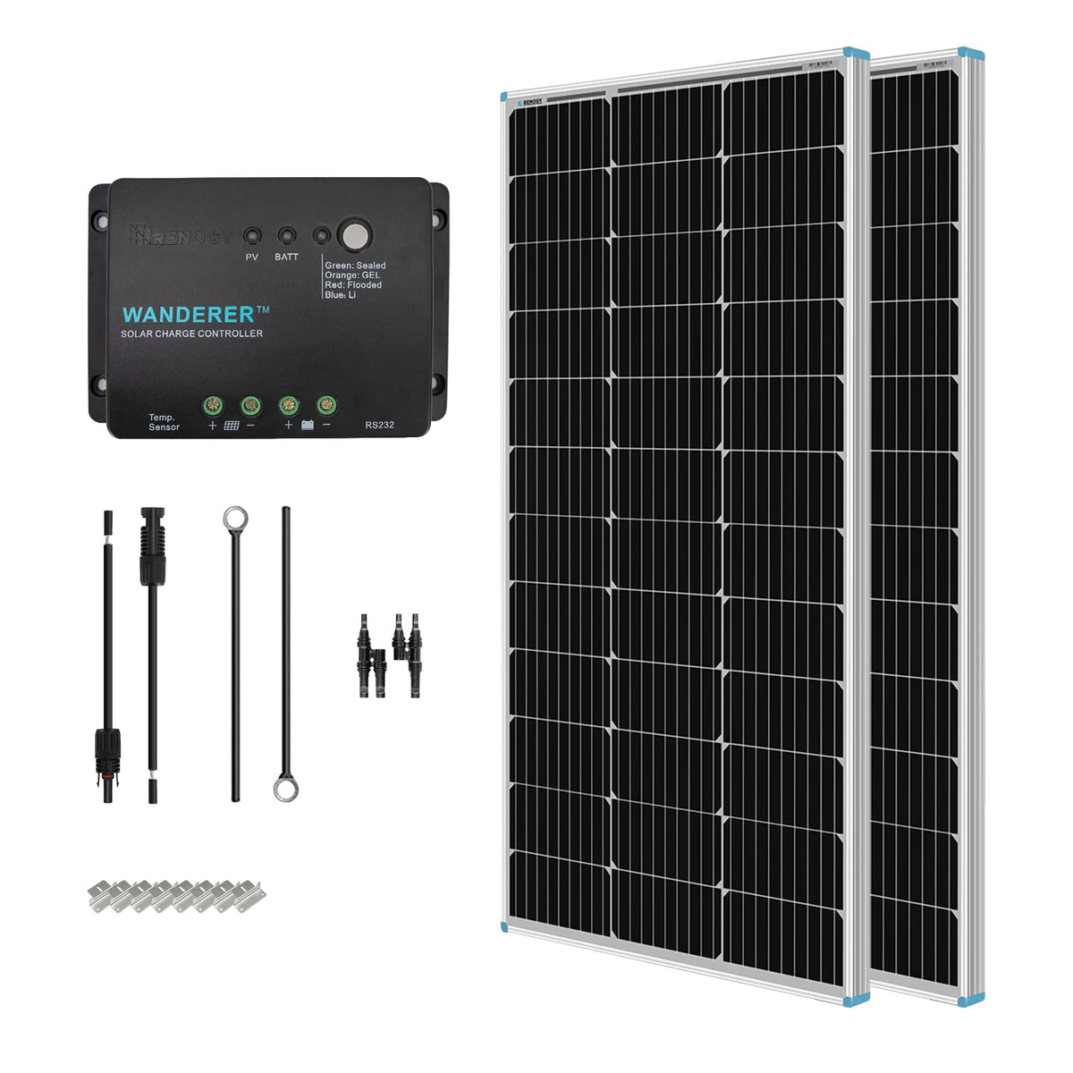 200 Watt 12 Volt Monocrystalline Solar Panel Starter Kit P57561