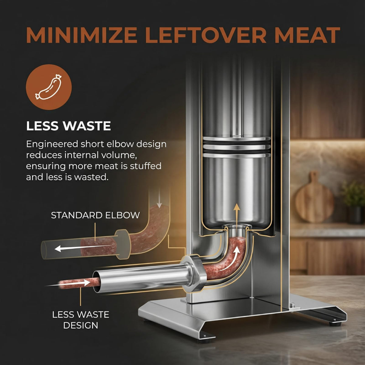 7 L Vertical Stainless Steel Sausage Stuffer with 4 Stuffing Tubes N493554