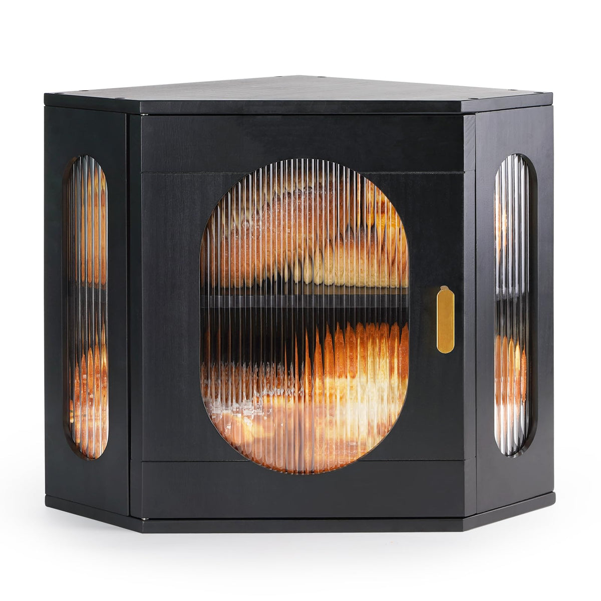 2 Layer Wooden Bread Box with Acrylic Window D217