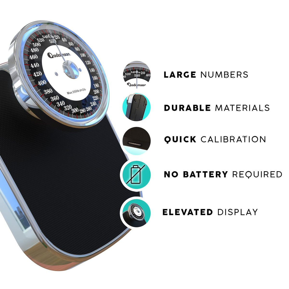 Heavy Duty Bathroom Scale Anti-Skid 550 lb I66193