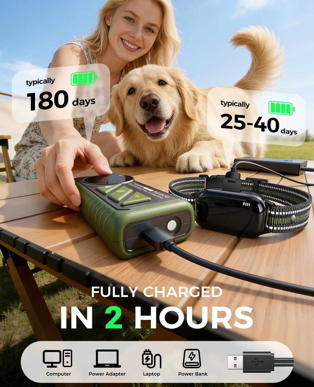 2-in-1 Dog Shock Collar & Dog Bark Collar Y120772
