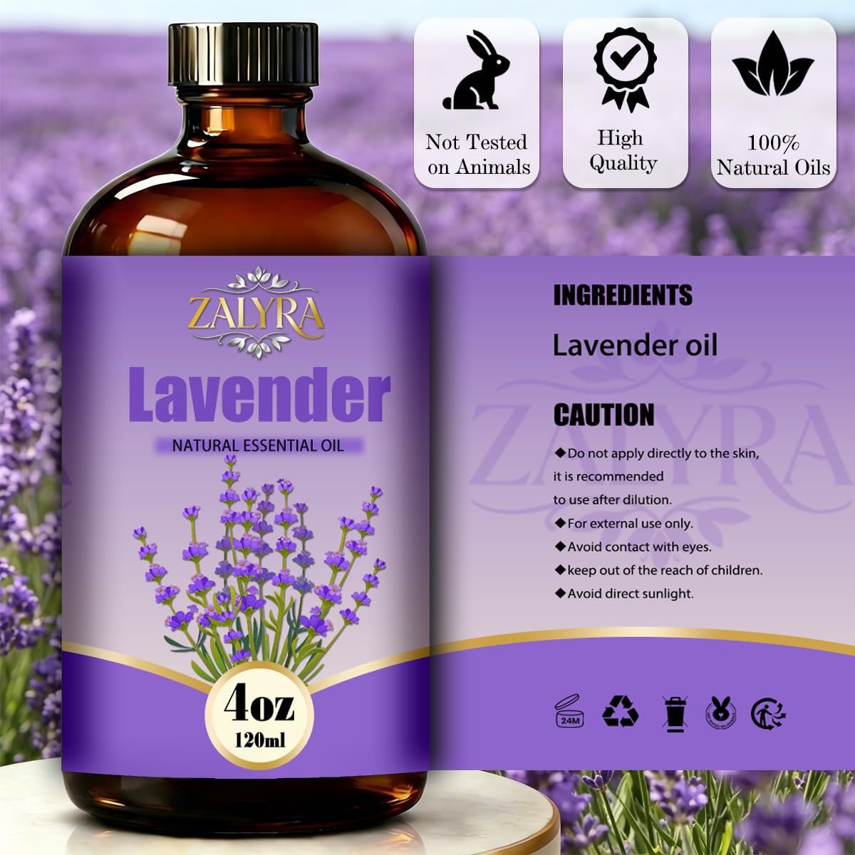 Jasmine&Lavender Essential Oil 4 Fl Oz+0.33 Fl Oz B9996