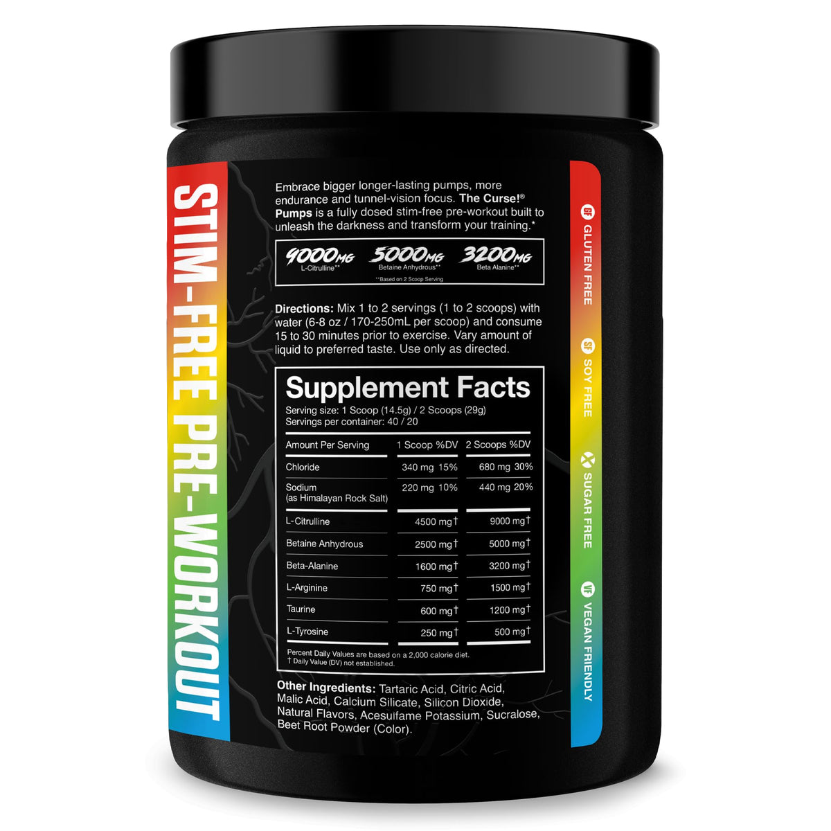 Stim-Free Pre Workout Powder Sour Candy 40 Servings P571749
